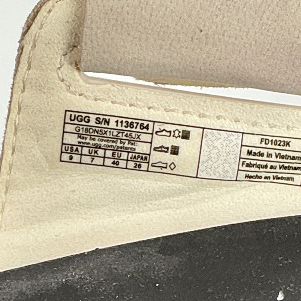 UGG Womens Size 9 Slide White Leather Chunky Lug Platform Sandal NEW Ashton $187 - Picture 4 of 15